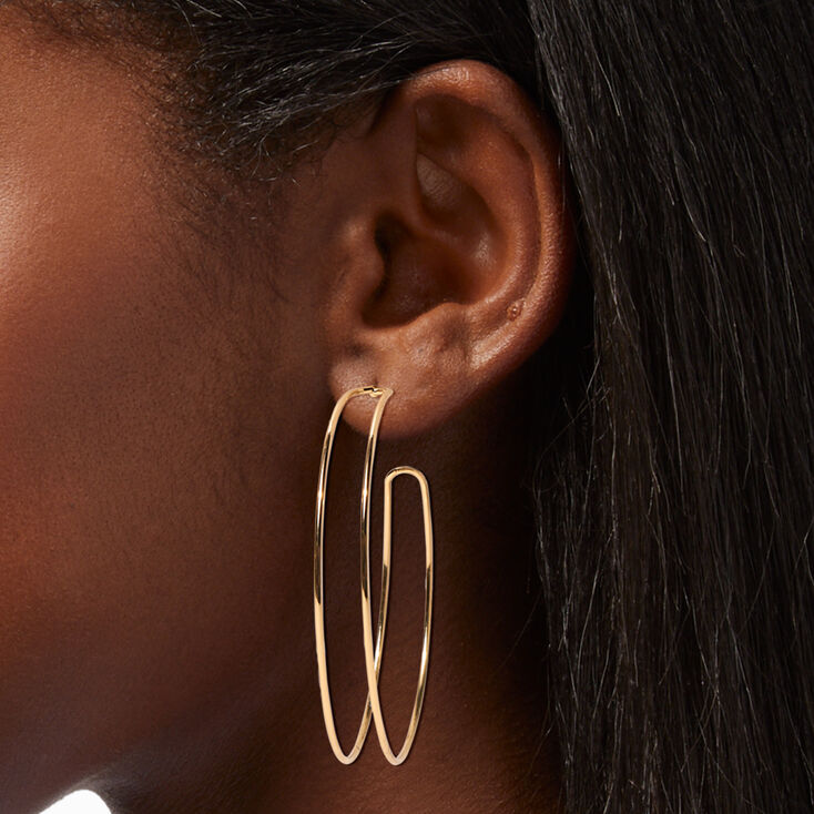 Gold-tone 60MM Double Hoop Earrings,