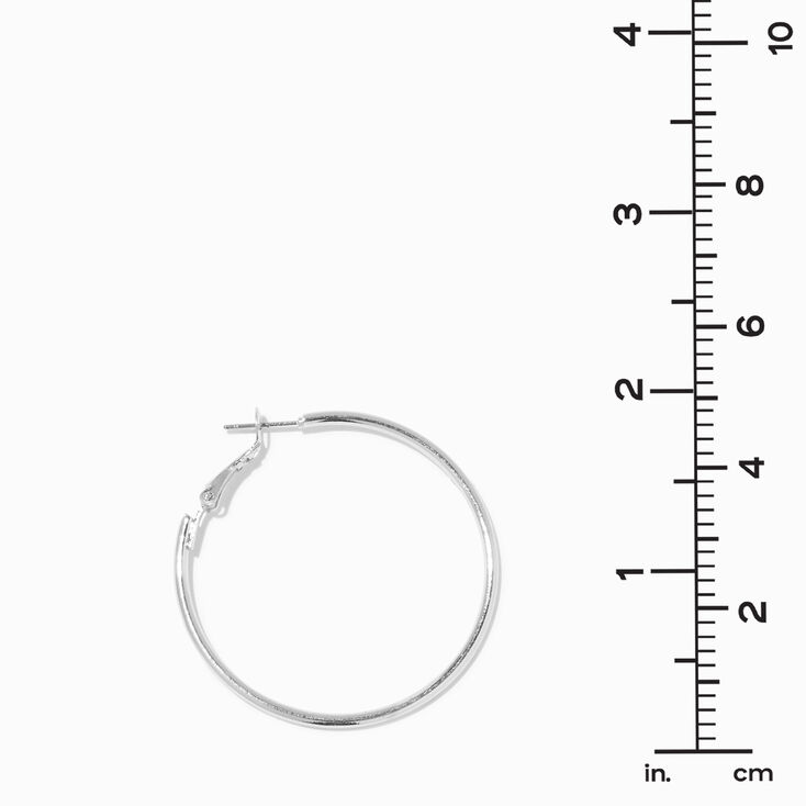 Silver Graduated Hinge Hoop Earrings - 3 Pack,