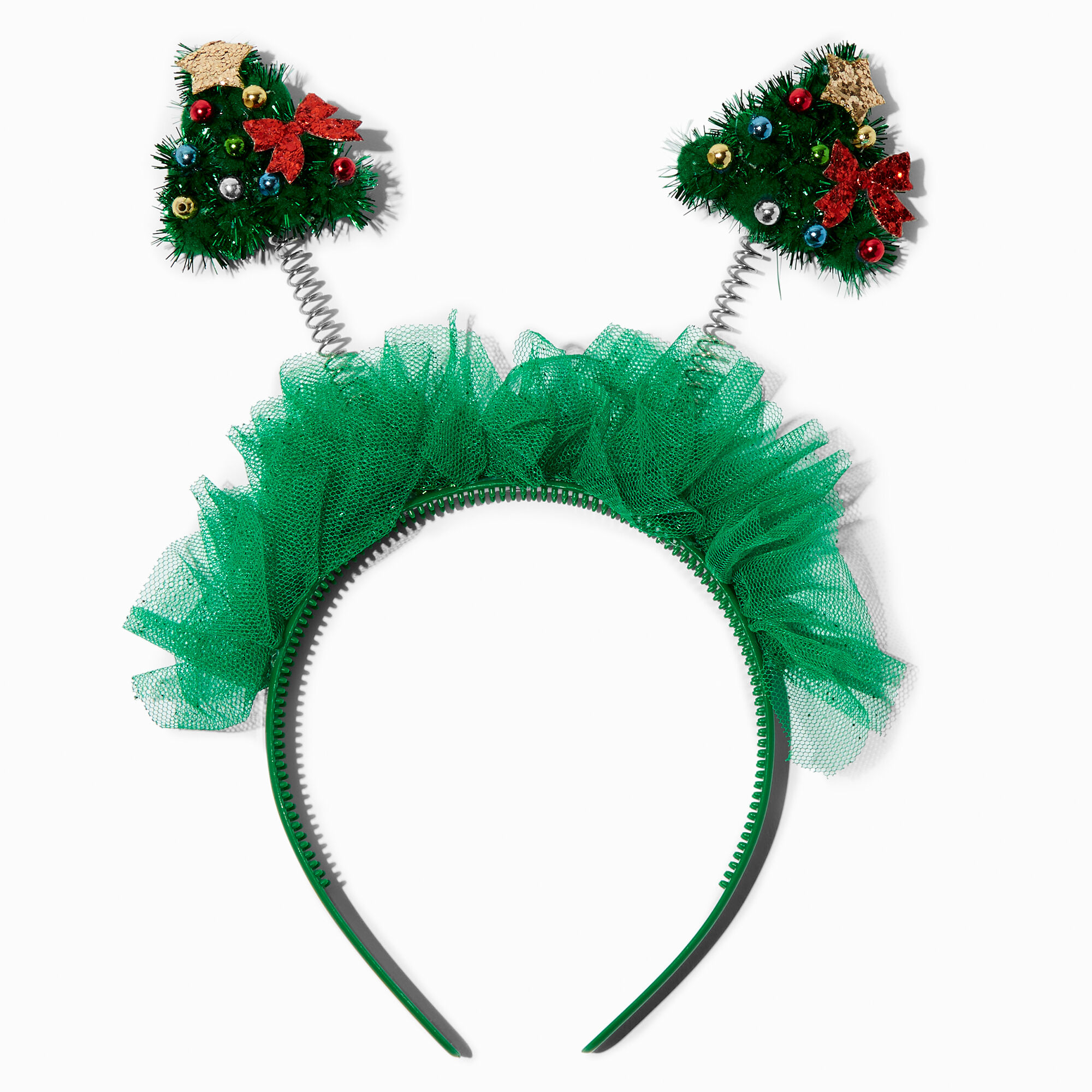 View Claires Christmas Trees Bopper Headband Green information