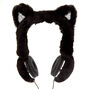 Black Cat Faux Fur Headphones,