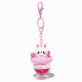 Strawberry Bunny Drink Water-Filled Keyring,