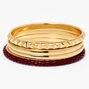 Gold &amp; Brown Textured Bangle Bracelets - 4 Pack,