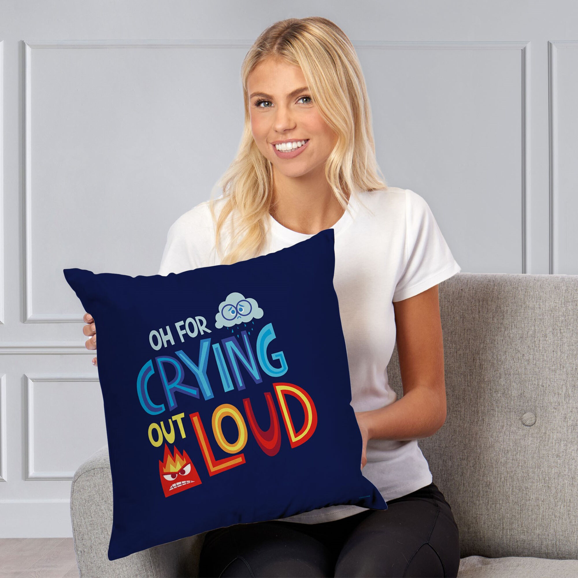 Disney Inside Out 2 Oh For Crying Out Loud Printed Throw Pillow (ds)
