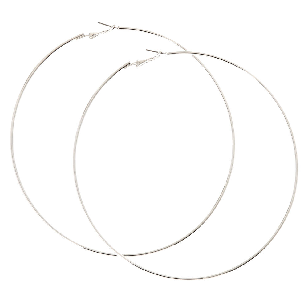 Silver hoop earrings claire's outlet