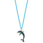 Blue Dolphin Mood Pendant Necklace,