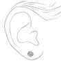 Silver Cubic Zirconia 8MM Round Stud Earrings,