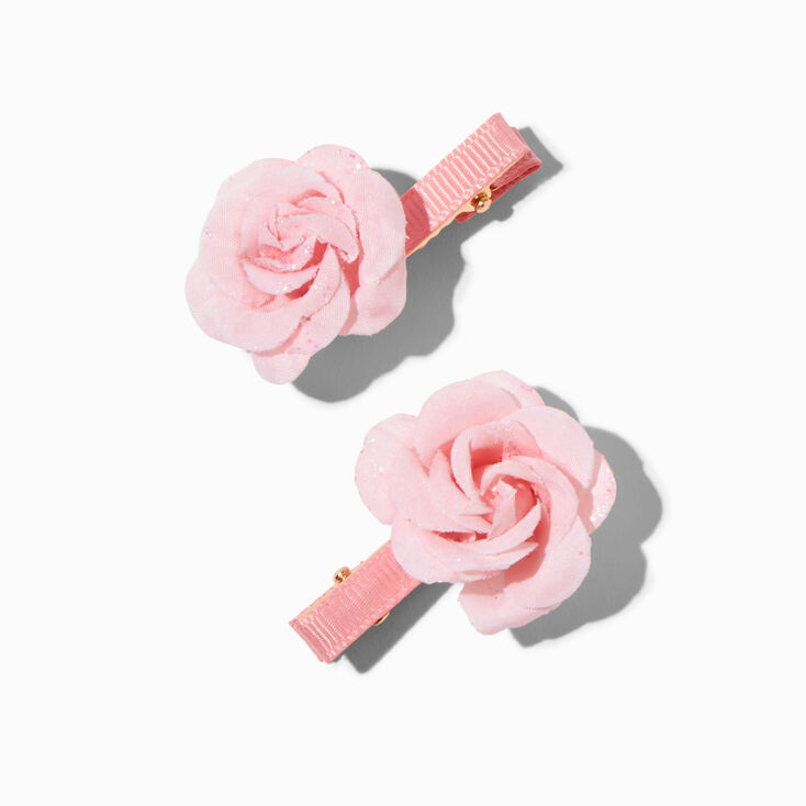 Claire&#39;s Club Pink Flower Headband &amp; Snap Hair Clip Set - 3 Pack,