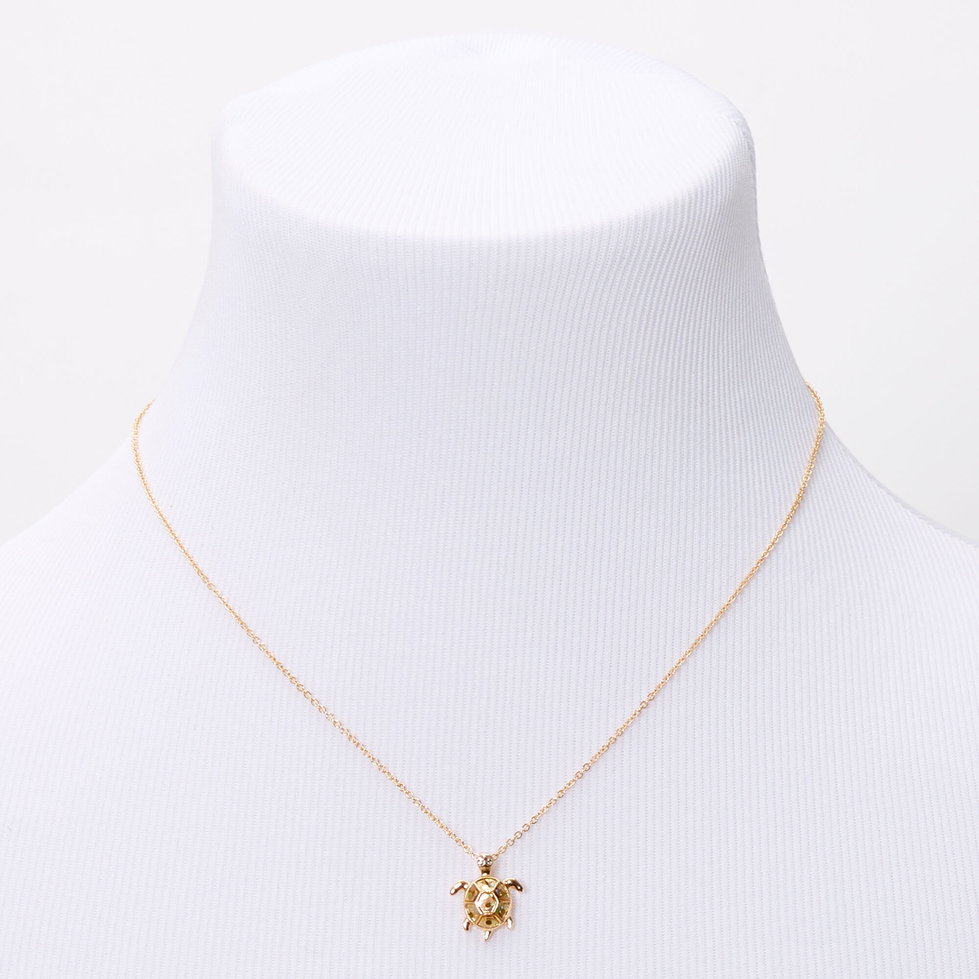 Gold Turtle Pendant Necklace,