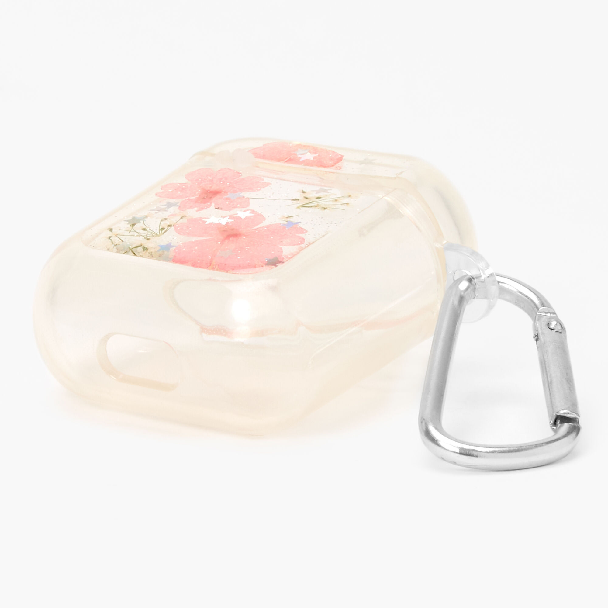Clear Pressed Flower Silicone Earbud Case Cover - Compatible With Apple AirPods®,