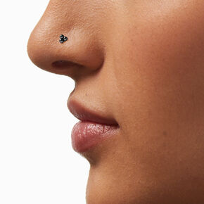 Silver-tone Titanium Mixed Nose Studs - 3 Pack ,