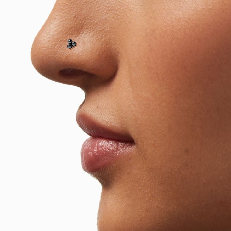 20G Silver-tone Titanium Mixed Nose Studs - 3 Pack ,