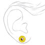 Yellow Yin Yang Daisy Faux Ear Plug Earrings,
