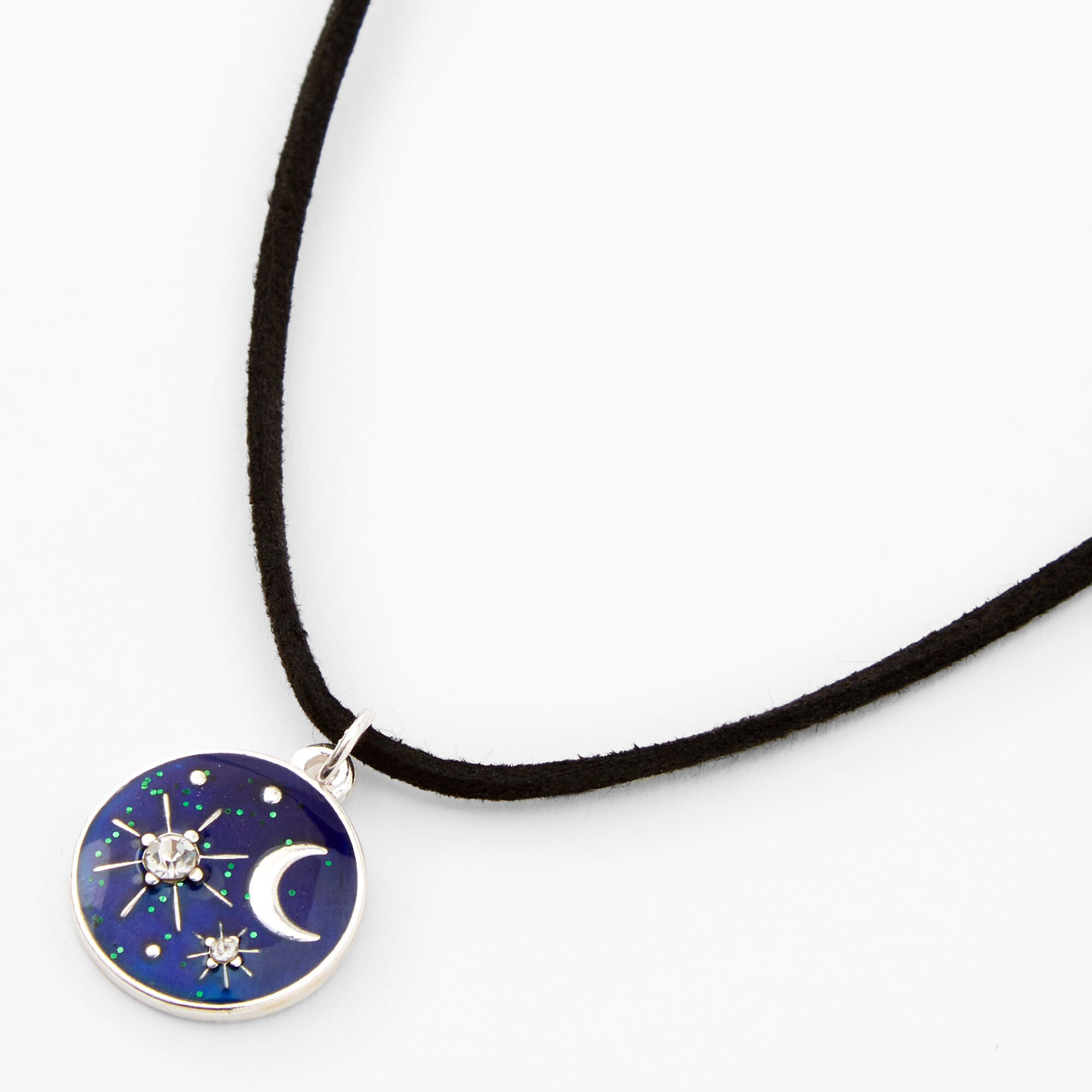 Celestial Mood Moon and Stars Pendant Necklace Claire s US