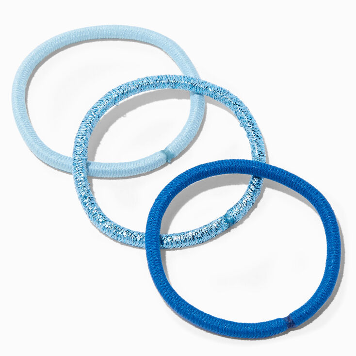 Mixed Blue Lurex Hair Ties - 12 Pack,