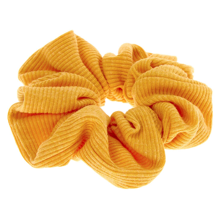 Medium Ribbed Hair Scrunchie - Mustard,