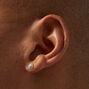 Clous d&rsquo;oreilles panier en zircon cubique 4&nbsp;mm acier inoxydable couleur dor&eacute;e,