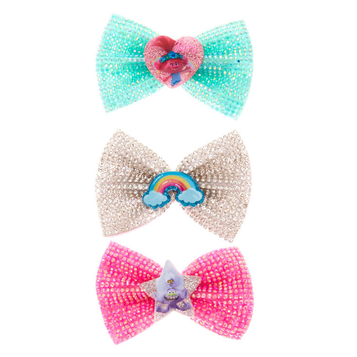 Trolls World Tour Glitter Bow Hair Clips &ndash; 3 Pack,