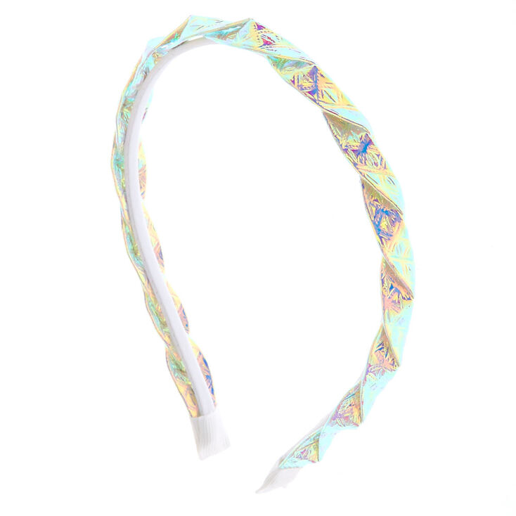 Holographic Twist Headband - White,