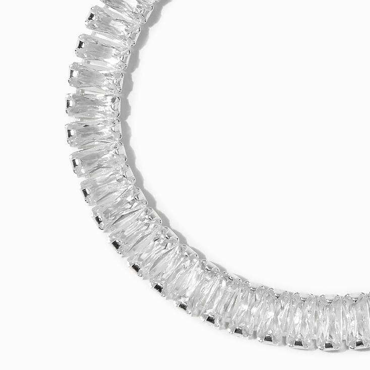 Silver Crystal Baguette Tennis Bracelet,