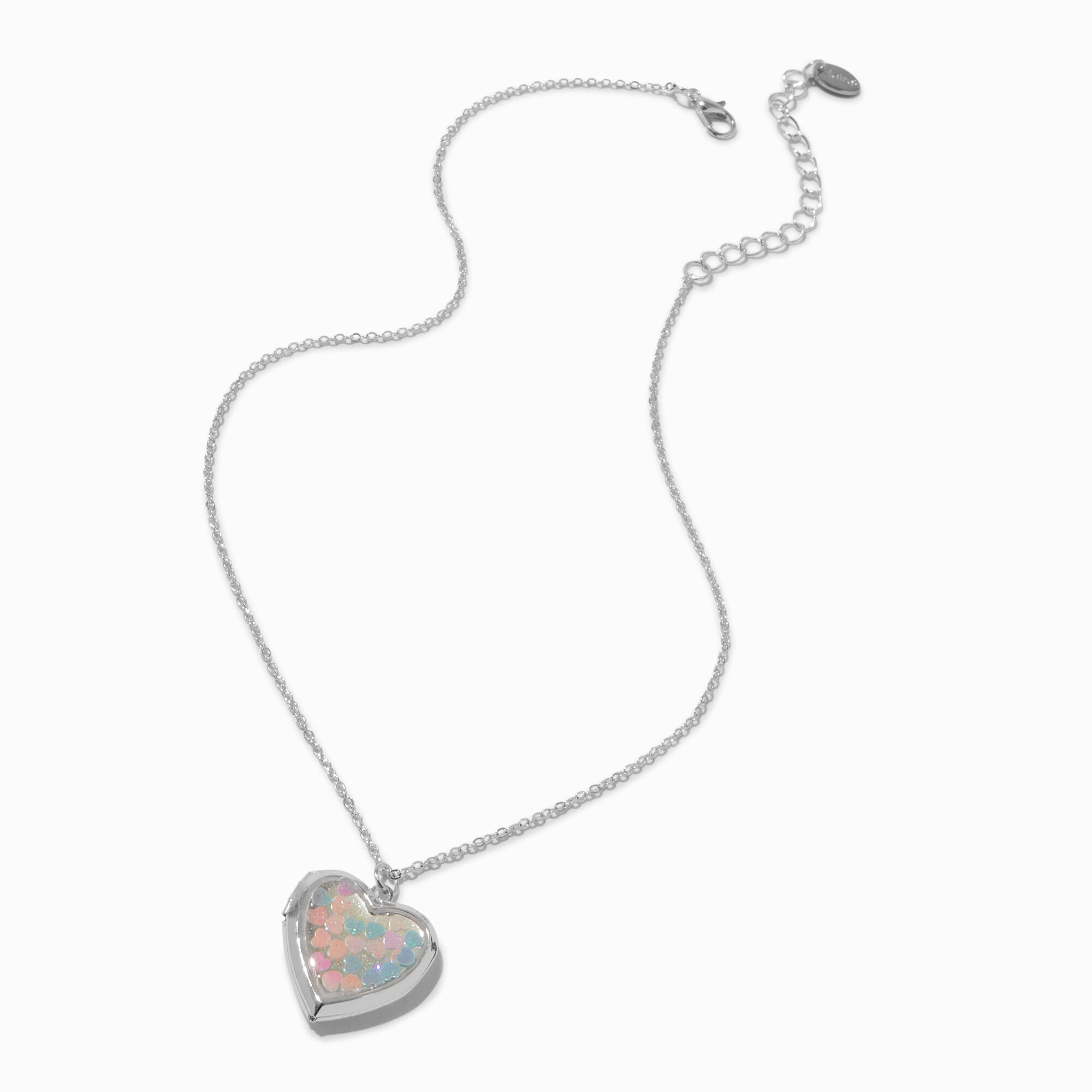 Confetti Heart Locket Pendant Necklace,