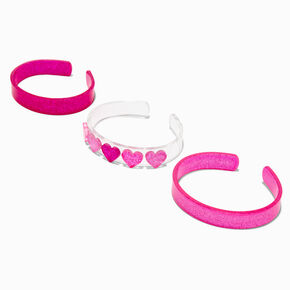 Claire&#39;s Club Pink Heart Bangle Bracelets - 3 Pack,