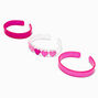 Claire&#39;s Club Pink Heart Bangle Bracelets - 3 Pack,