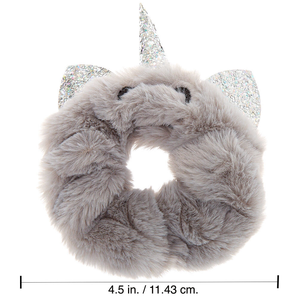 Chouchou chat licorne en fausse fourrure - Gris,