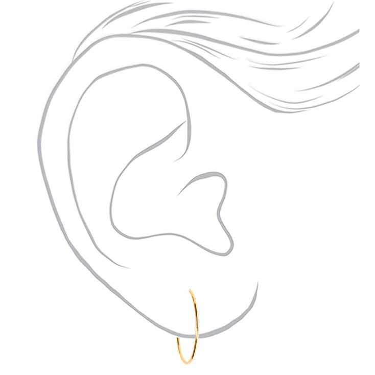 Gold Graduated Hoop Earrings - 3 Pack,