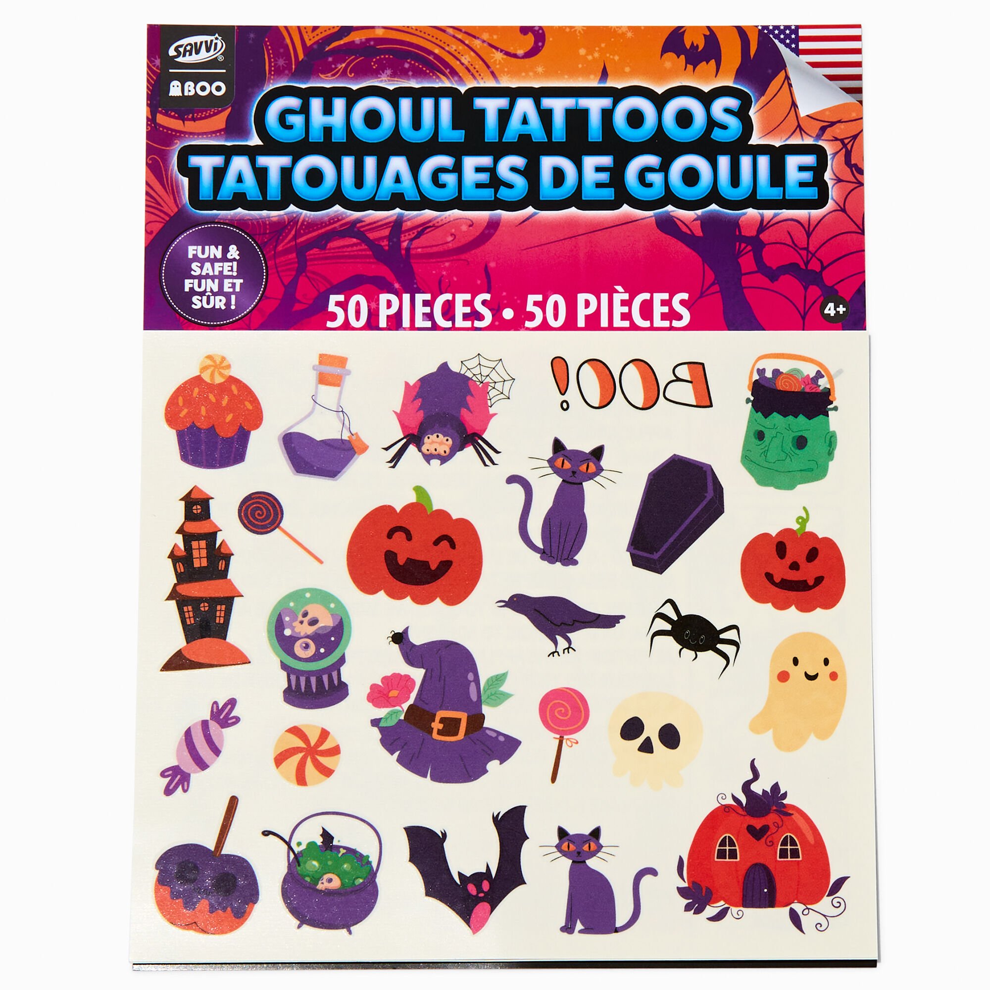 Ghoul Halloween Temporary Tattoos - 50 Pack,