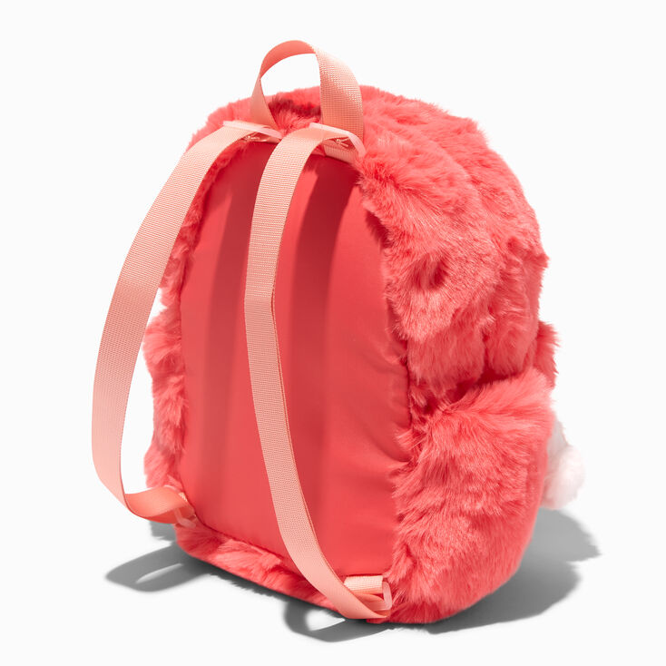 Furry Coral Mini Backpack,