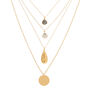 Gold Marble Coin Multi Strand Necklace,