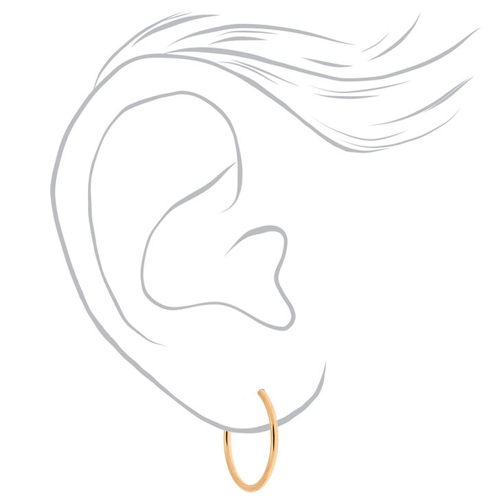 Gold-tone Graduated Hoop Earrings - 3 Pack,