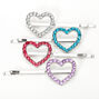 Claire&#39;s Club Silver Heart Color Stone Hair Pins - 4 Pack,