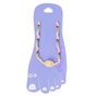 Blue, Red, &amp; Gold Beaded Hemp Cowrie Shell Anklet,