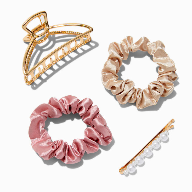 Boho Hair Claw, Hair Pin, &amp; Hair Scrunchies - 4 Pack,