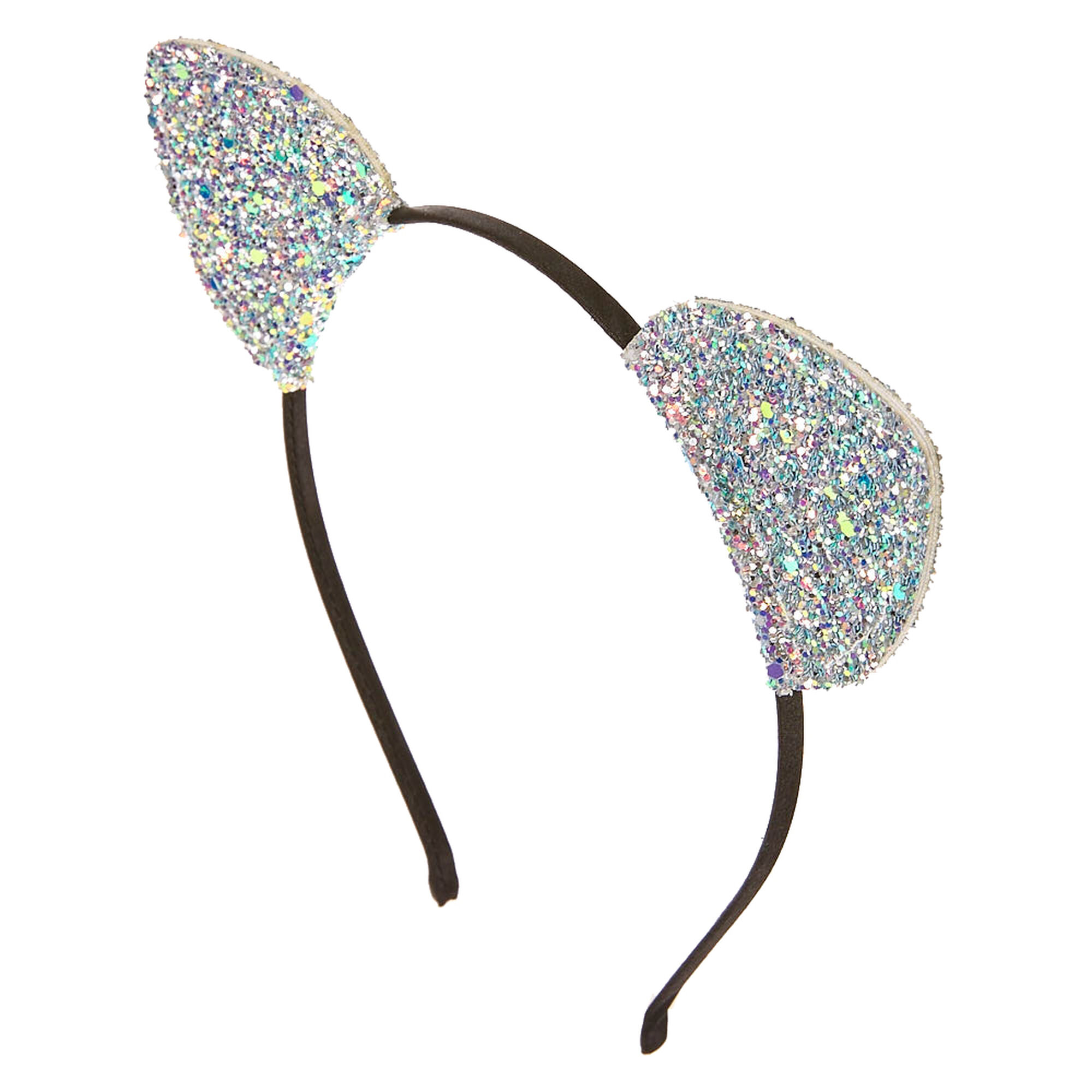 Silver Sequin Cat Ears Headband Claire S Us