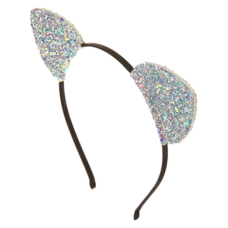 Silver Sequin Cat Ears Headband Claire S Us