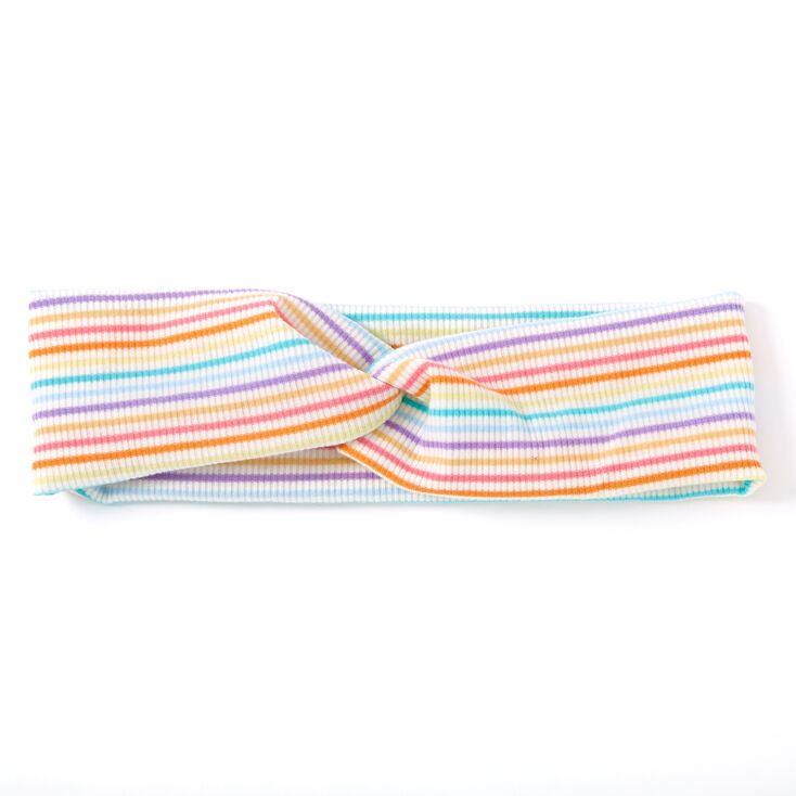 Rainbow Striped Twisted Headwrap,