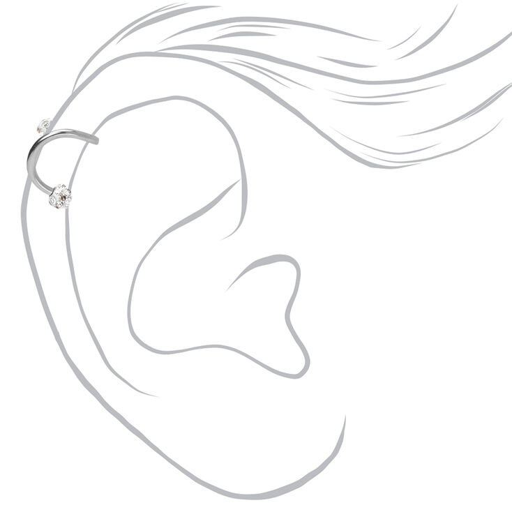 Boucle d&#39;oreille pour piercing de cartilage torsad&eacute;e boule de feu avec strass 1,2&nbsp;mm&nbsp;couleur argent&eacute;e,