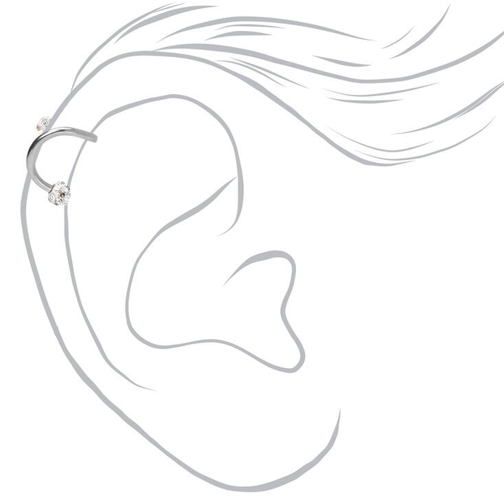 Boucle d&#39;oreille pour piercing de cartilage torsad&eacute;e boule de feu avec strass 1,2&nbsp;mm&nbsp;couleur argent&eacute;e,