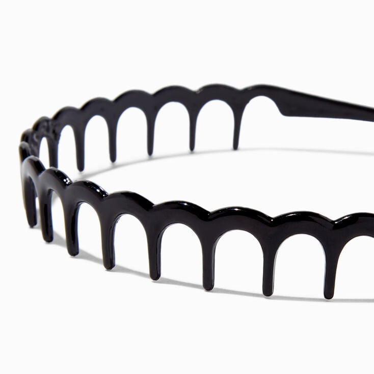 Black Scalloped Headbands - 2 Pack,