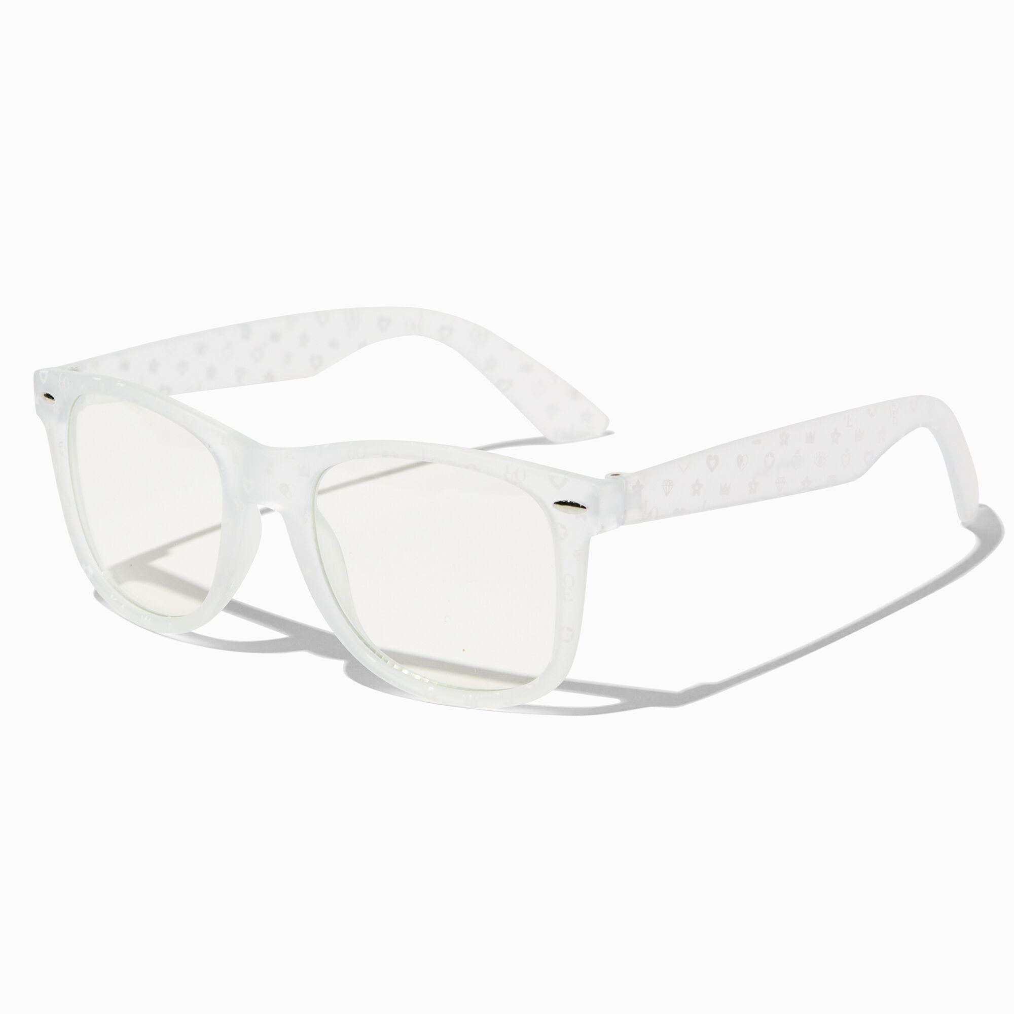Status Icons Frosted White Clear Lens Frames Claire s US