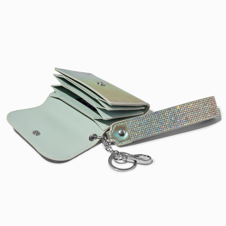 Holographic Crystal Wristlet Card Case,