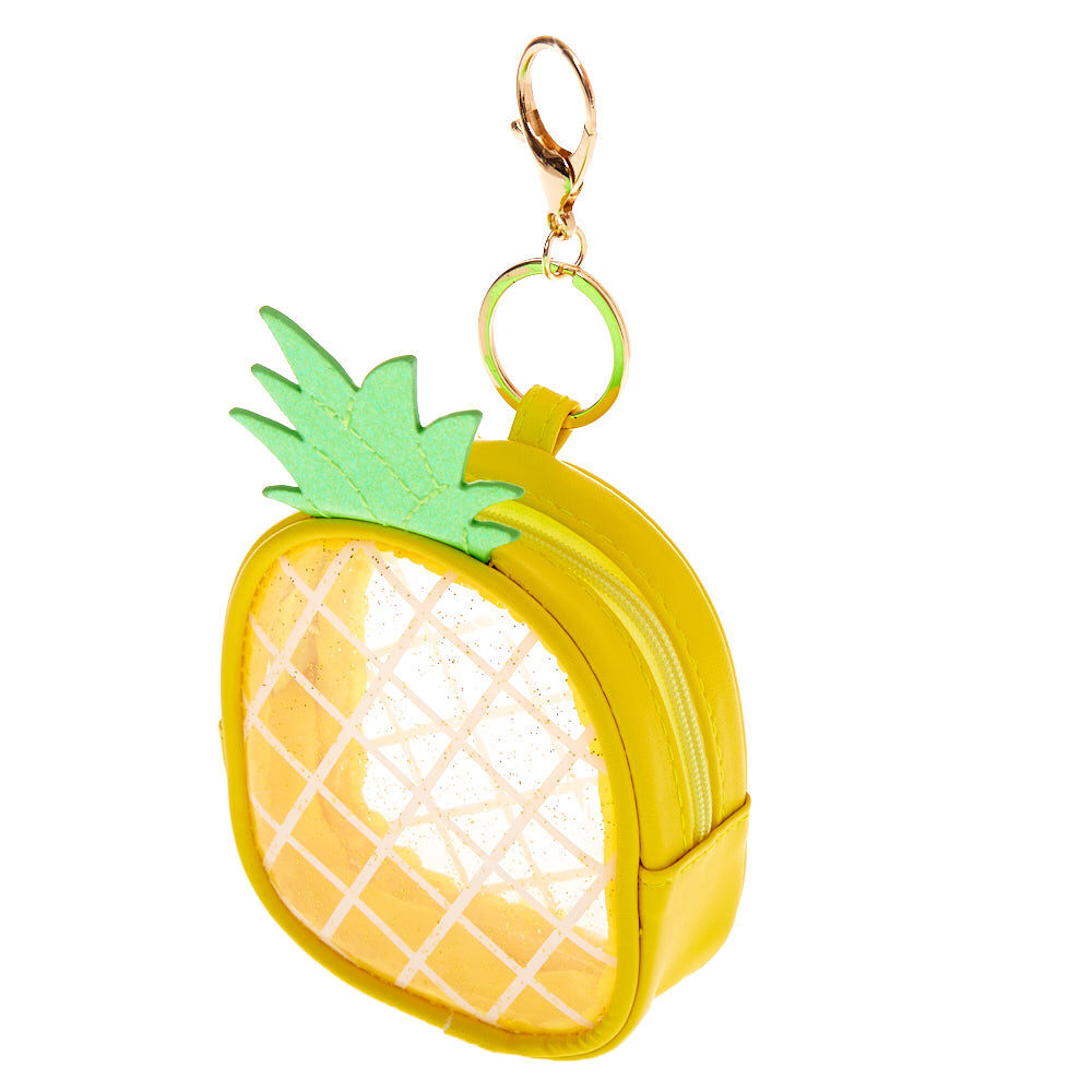 Clear Pineapple Pouch Keychain Yellow
