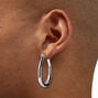 Silver-tone 20MM Oval Hoop Earrings,
