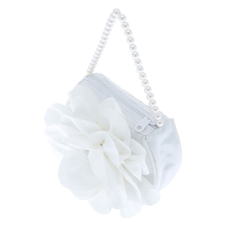Claire&#39;s Club Pearl Floral Clutch Bag - White,