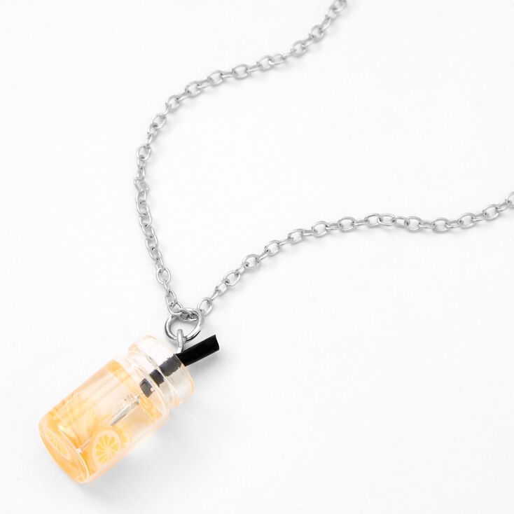 Silver Lemon Water Pendant Necklace,