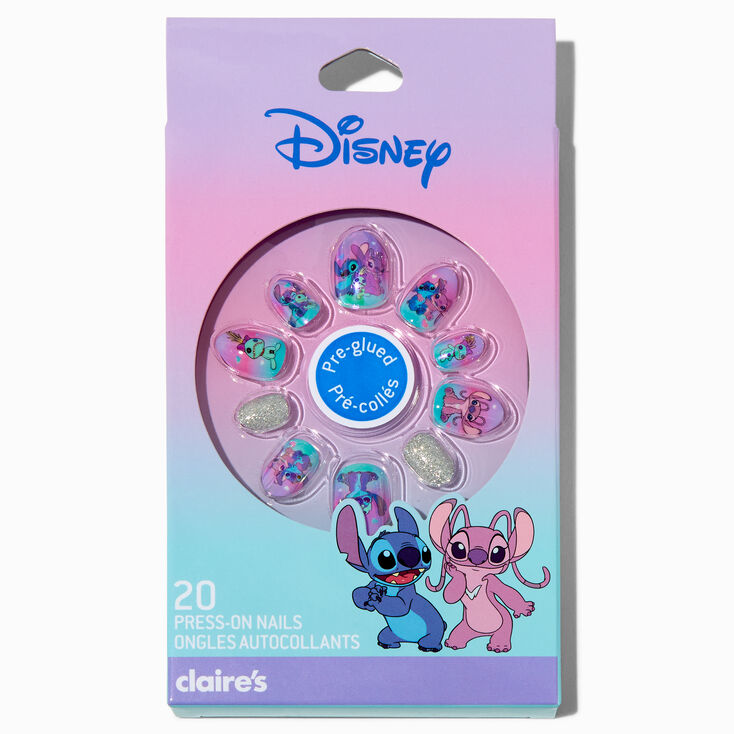 Disney Stitch Claire&#39;s Exclusive BFF Stiletto Press On Faux Nail Set - 20 Pack,