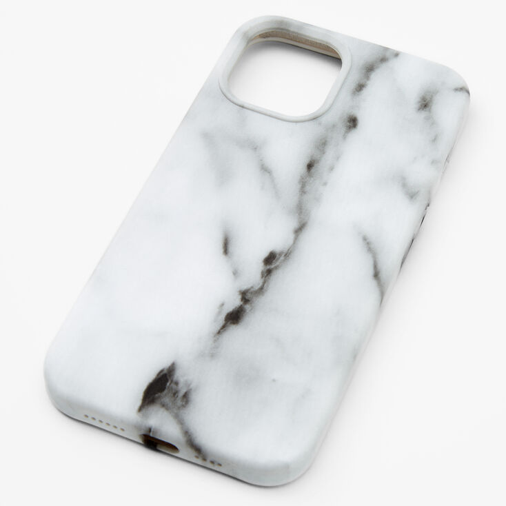 Coque de protection pour portable blanche effet marbr&eacute; - Compatible avec iPhone&nbsp;12 Pro Max,
