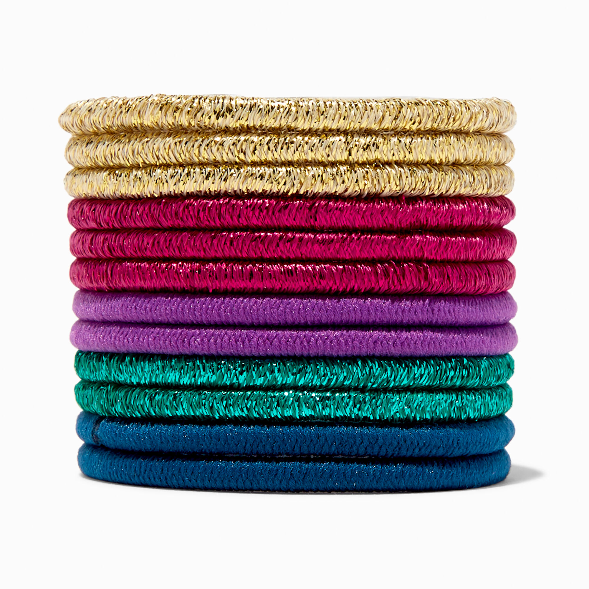 Mixed Jewel Tone Luxe Hair Ties - 12 Pack,